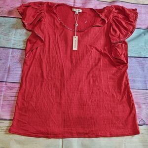 L Max studios Flutter Sleeve Blouse #0474